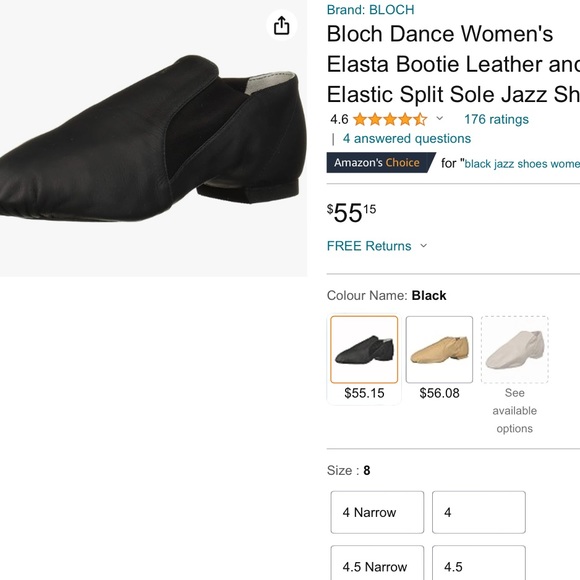 BLOCH Leather Jazz Shoe NWOT - Picture 2 of 6